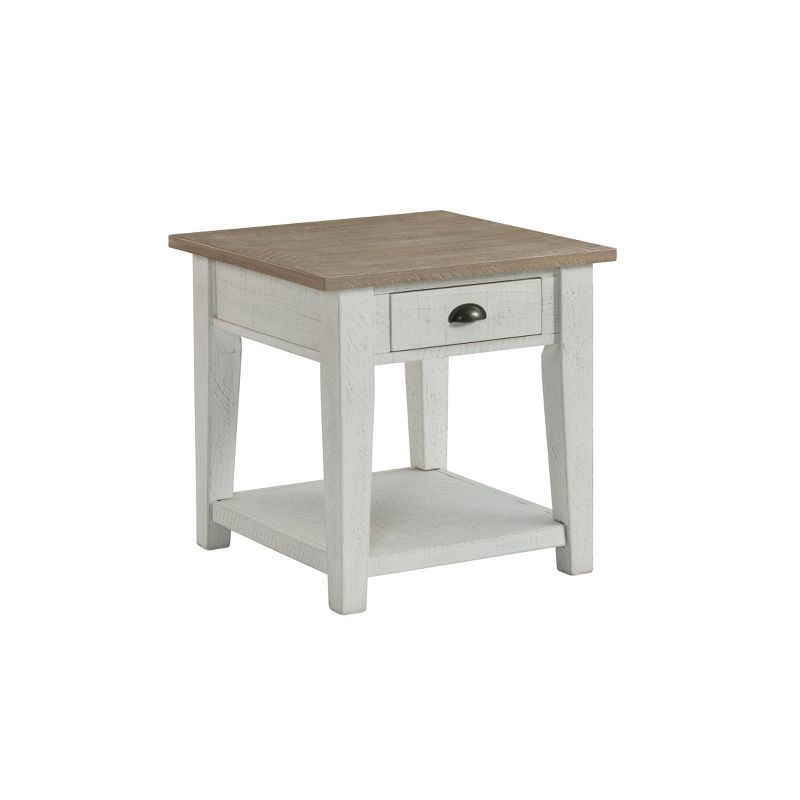 Wyatt End Table White/Tan - Lane Home Furnishings