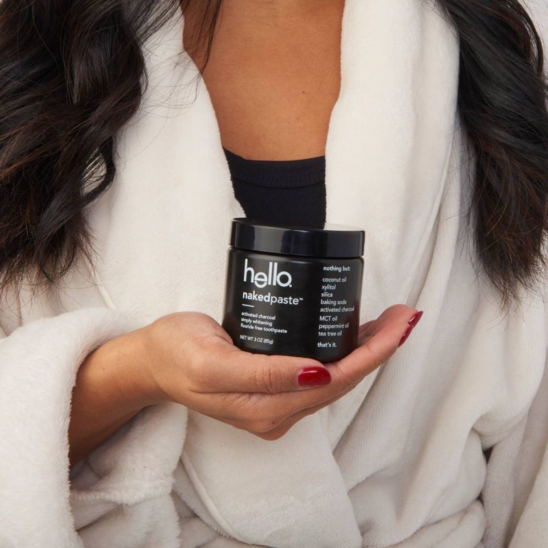 hello Nakedpaste Activated Charcoal Simply Whitening Fluoride Free Toothpaste - Trial Size - 3oz