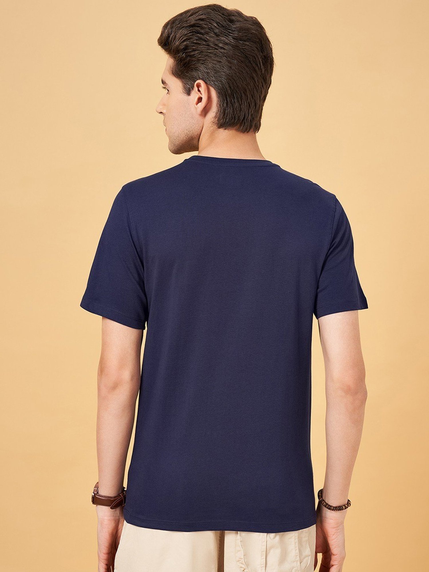 Urban Ranger by Pantaloons Mood Indigo Cotton Slim Fit Printed T-Shirt
