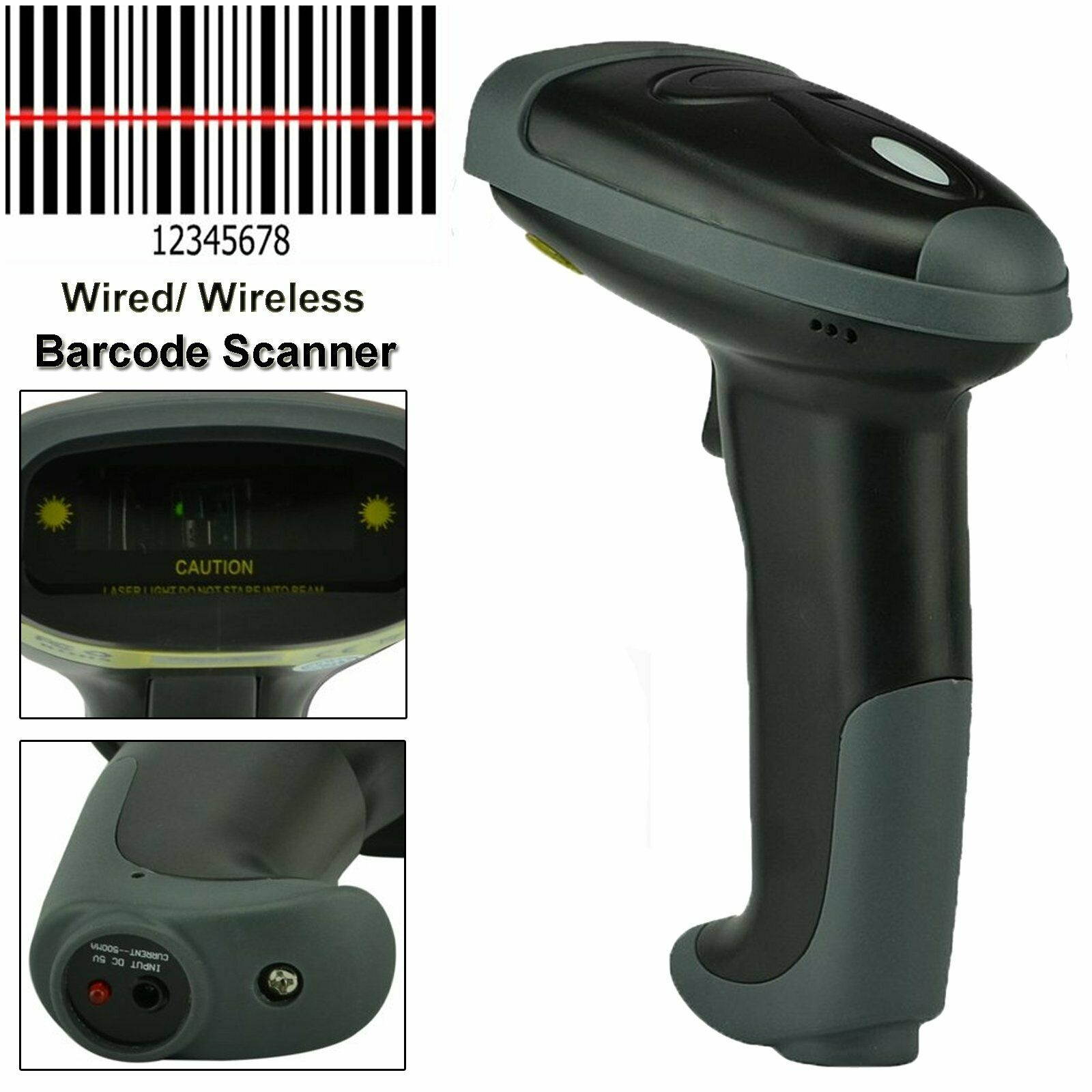 Bluetooth Wireless USB Wired Barcode Scanner Automc Laser Scan  POS Reader