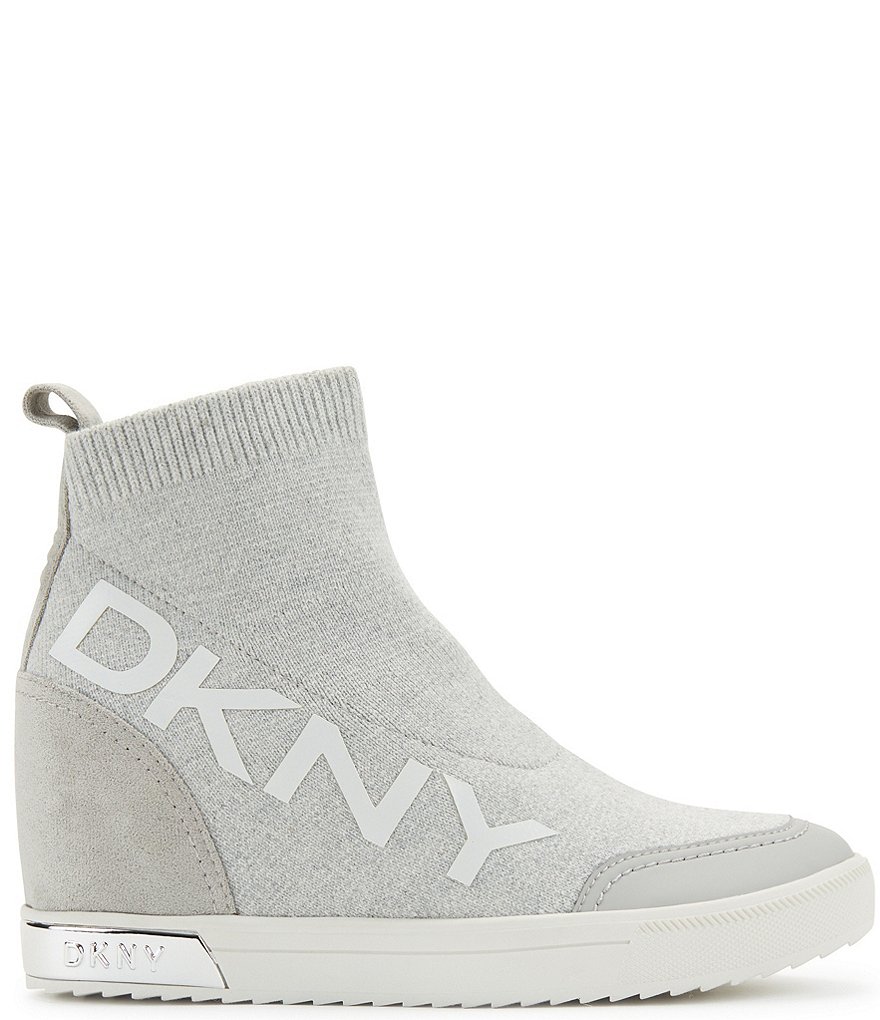 DKNY Catelin Hidden Wedge High Top Sock Sneakers