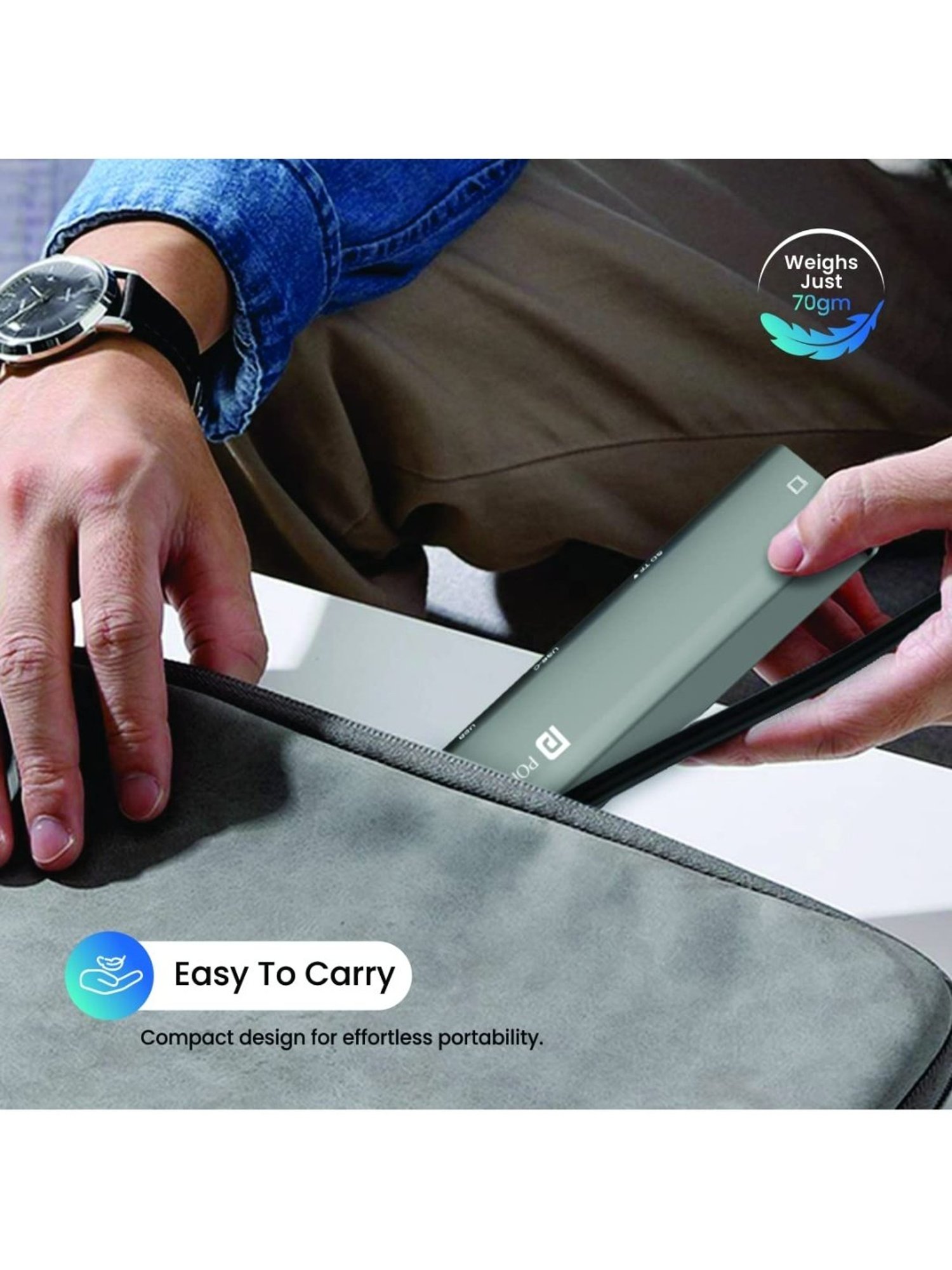 Portronics Mport 52 7-in-1 Type C Hub with 10Gbps Data Transfer, Type C PD 60W Port (Grey)