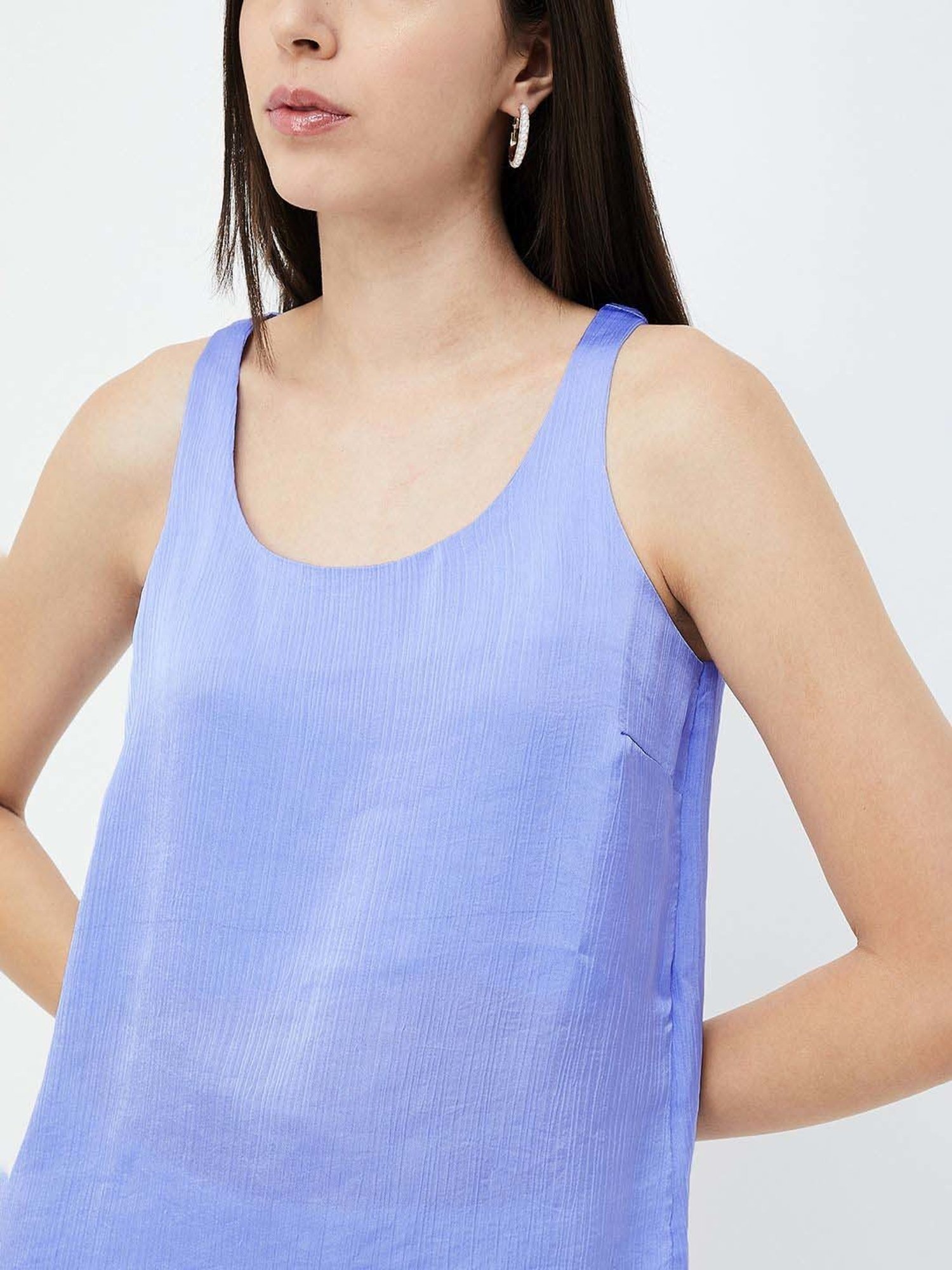 Code by Lifestyle Blue Plain Top