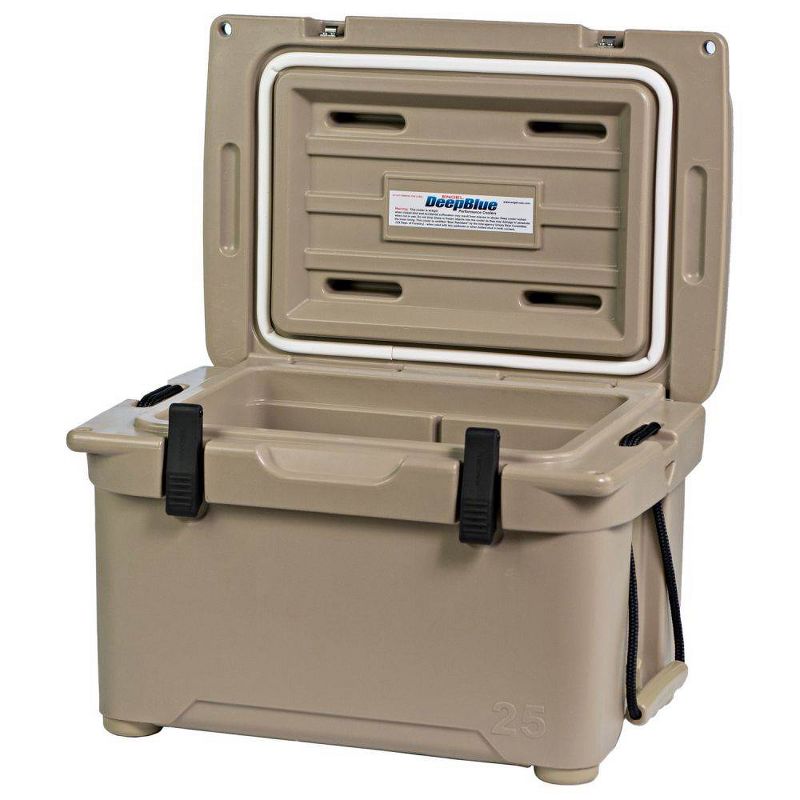 Engel 25 High Performance 5.28 Gallon 24 Can Roto Molded Ice Chest Cooler, Tan