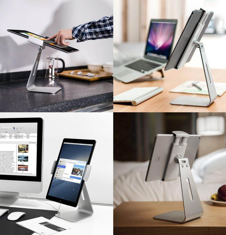 abovetek elegant tablet stand, aluminum ipad stand holder, desktop kiosk pos stand for 7-13 inch ipad pro air mini galaxy tab n
