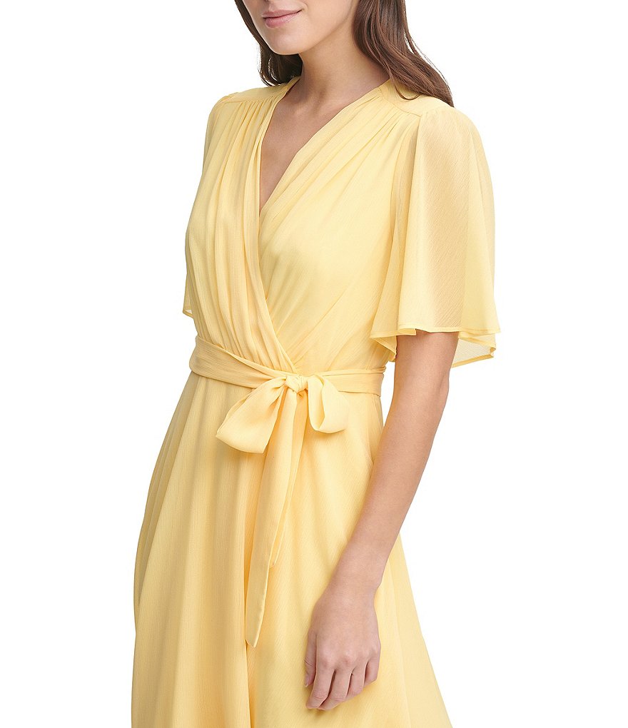 Vince Camuto Halter Bow Neck Sleeveless Midi Dress with Side Seam Pockets