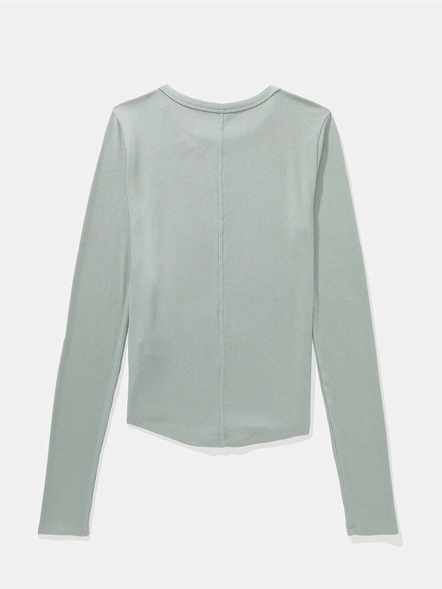 American Eagle Outfitters Green Plain T-Shirt