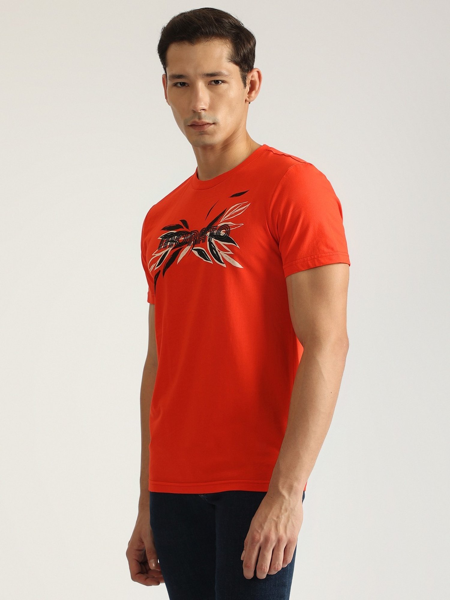 Antony Morato Red Pure Cotton Slim Fit Printed T-Shirt