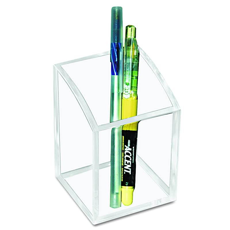 Acrylic Pencil Cup, 2.8-Inch Wide x 2.8-Inch Deep x 4-Inch High, Clear (AD20)