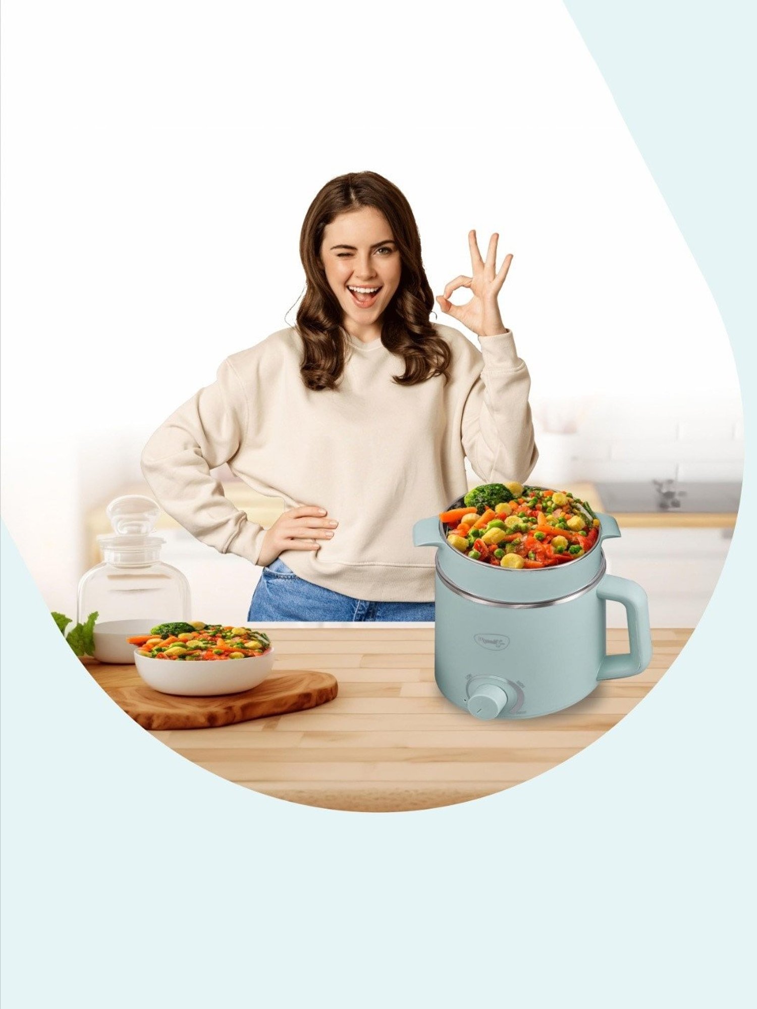 Pigeon by Stovekraft Swift Multi Cook Kettle 1.5L (Blue)