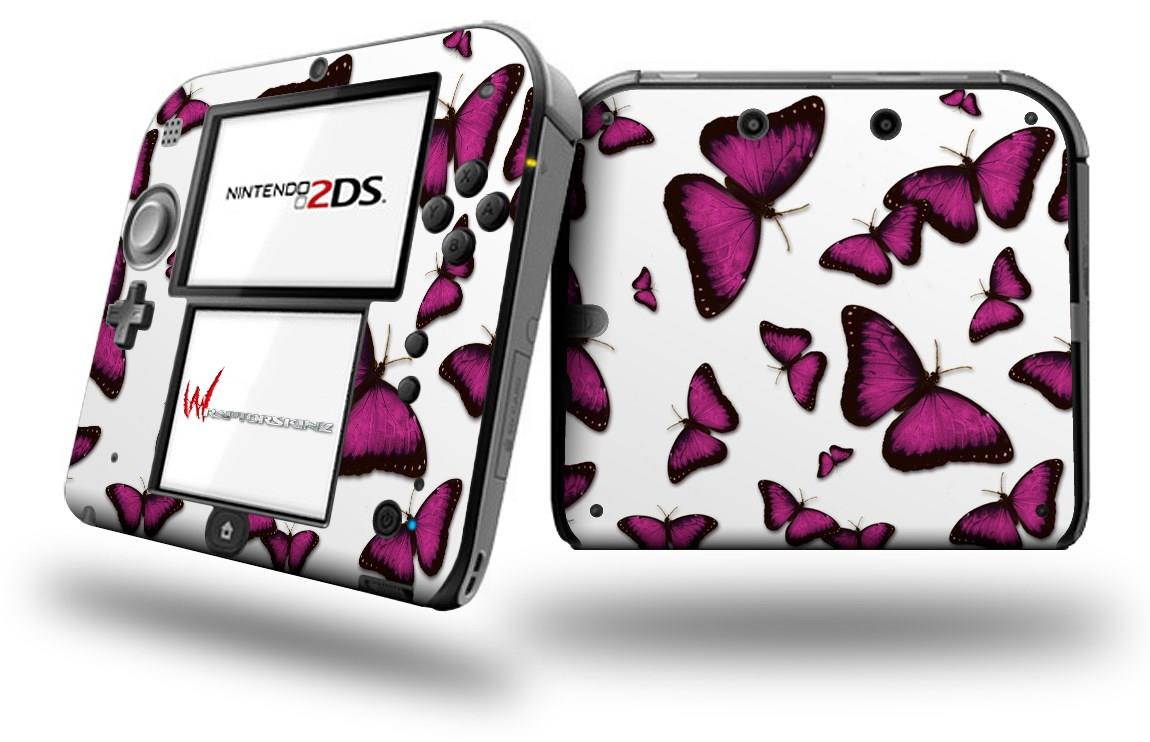 Butterflies Purple - Decal Style Vinyl Skin fits Nintendo 2DS