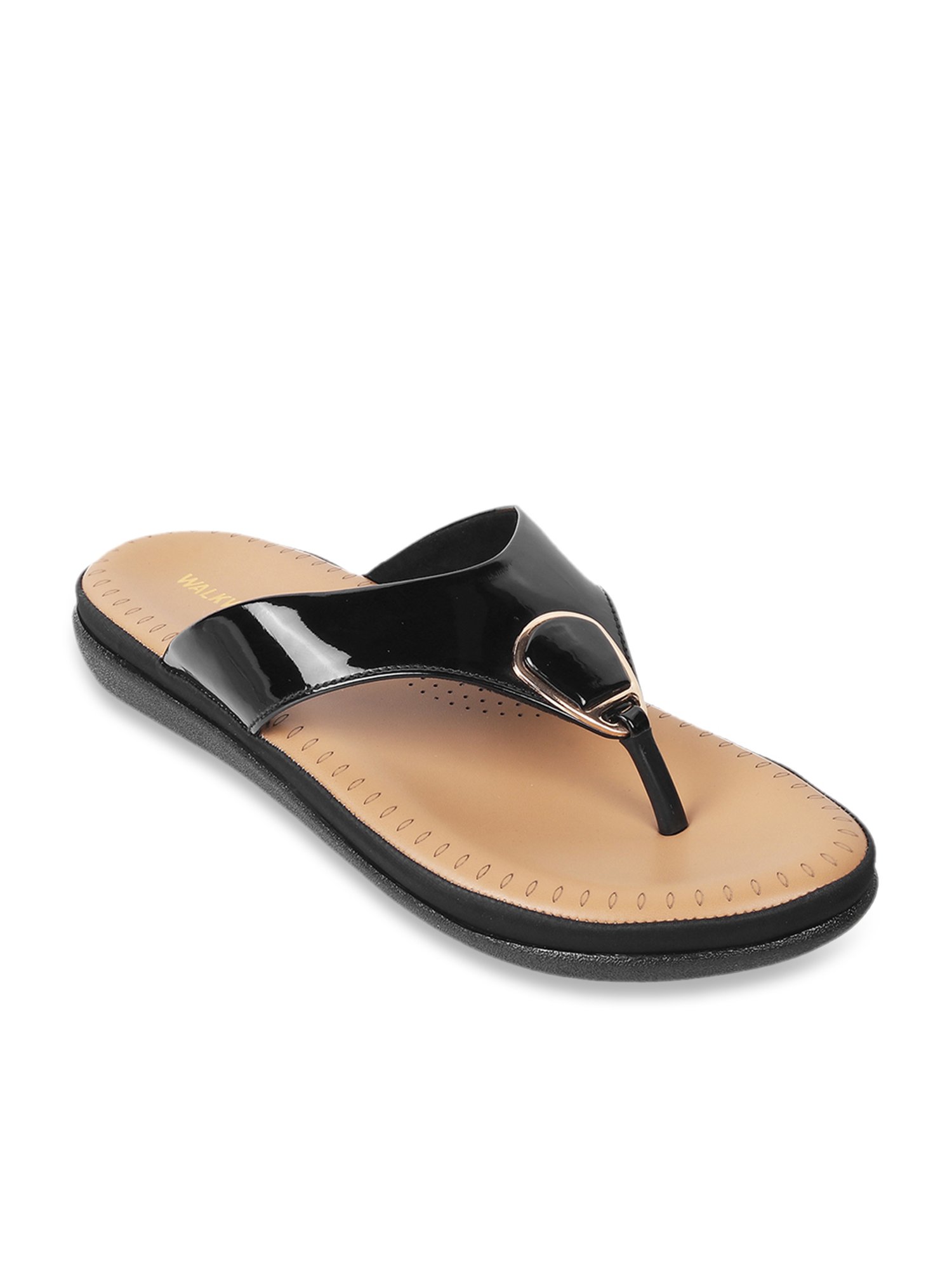 Walkway Women's Black Thong Sandals