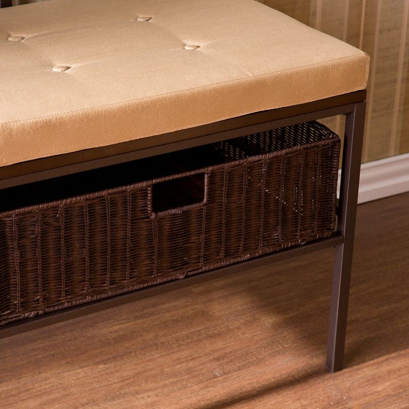 Brooklyn Hall Tree Bench - Dark Brown - Aiden Lane