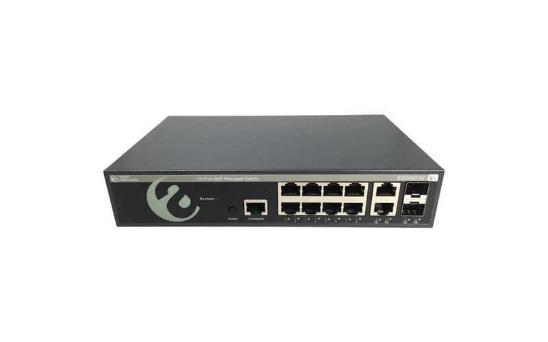 Amer SS2GD10 Ethernet Switch - 10 Ports - 2 Layer Supported - Twisted Pair, Optical Fiber