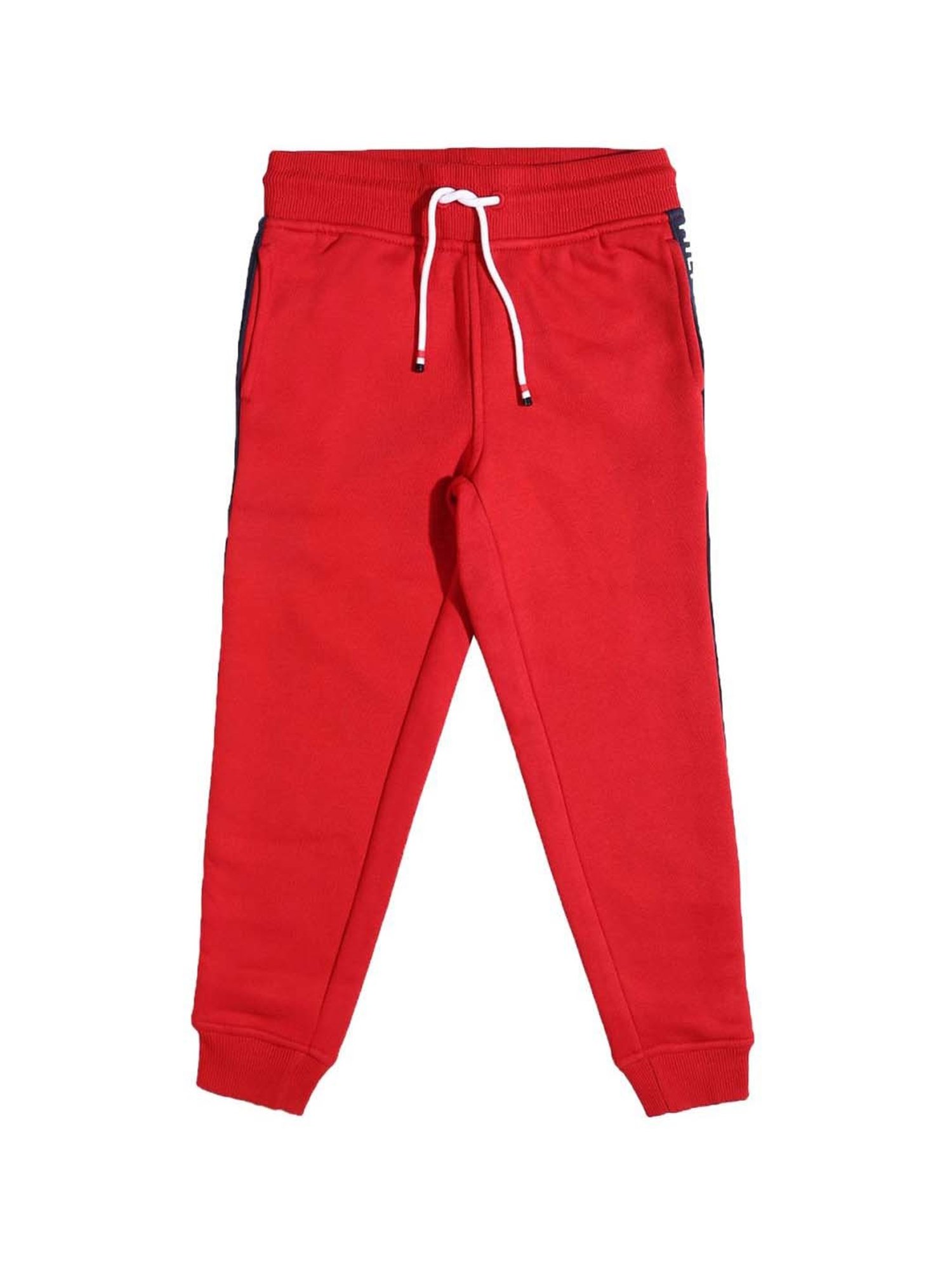 Tommy Hilfiger Kids Apple Red Cotton Regular Fit Trackpants