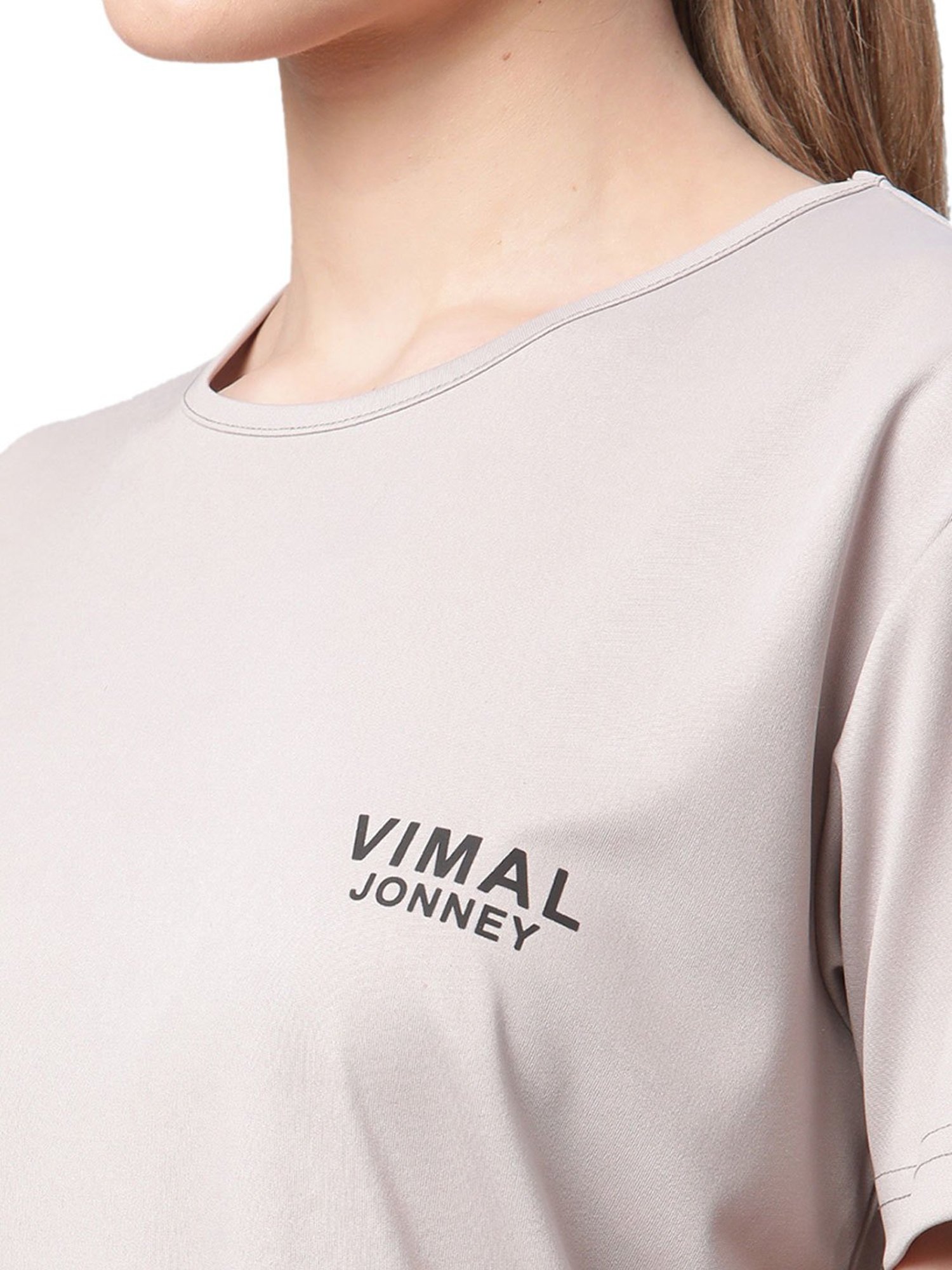 Vimal Jonney Light Grey Regular Fit T-Shirt With Shorts