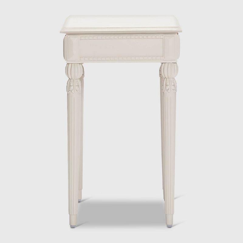 Rowan Side Table with Drawer Creamy White - Adore Decor
