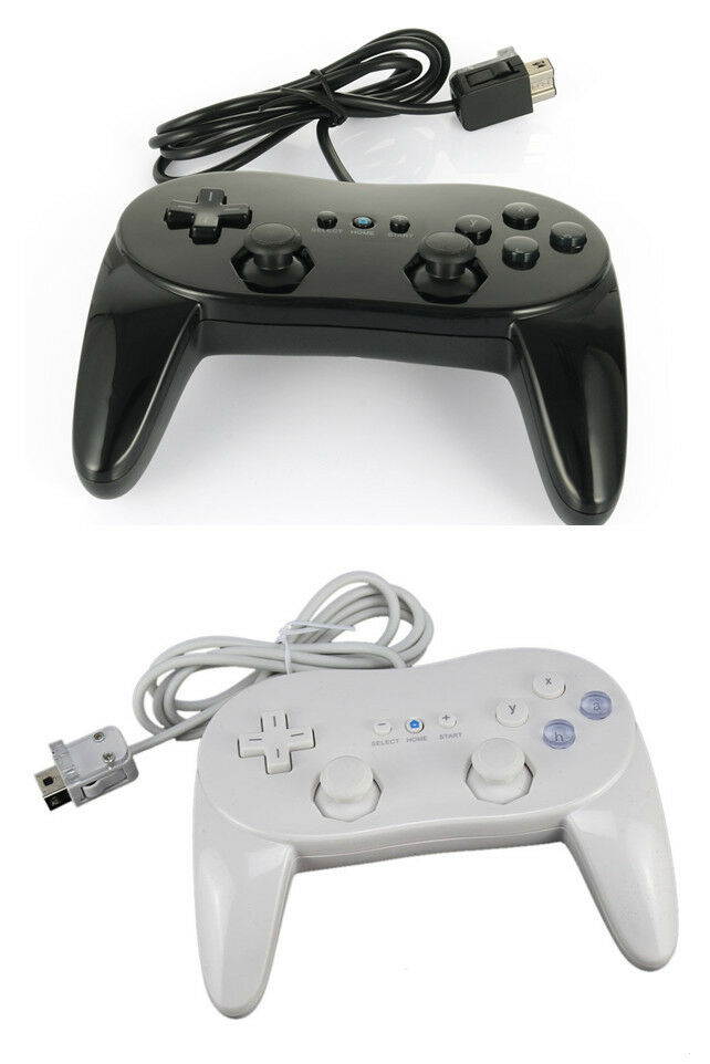 Classic Game Controller Pro For Wii &Wii U Remote Gamepad Black & White