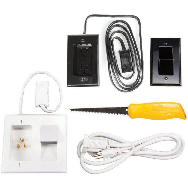 OmniMount OPK2 In-Wall Cable Management System w/ 5 Ft Cord & 2 Outlet Boxes