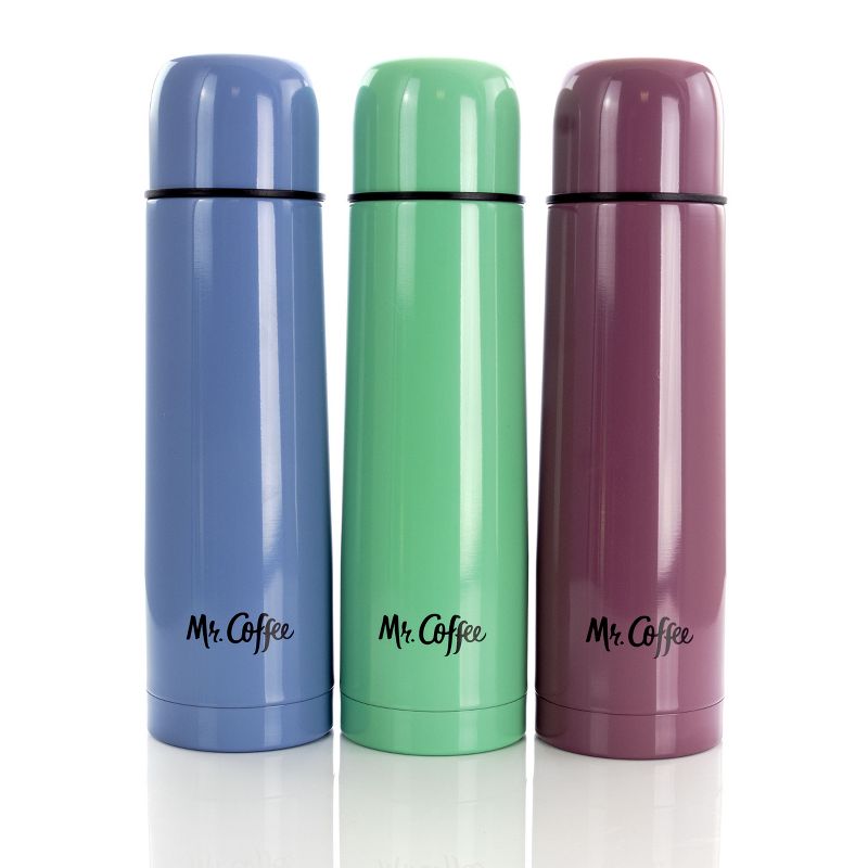 Mr. Coffee Javelin Pastel 15.5 Ounce Stainless Steel Thermal Travel Bottle Set