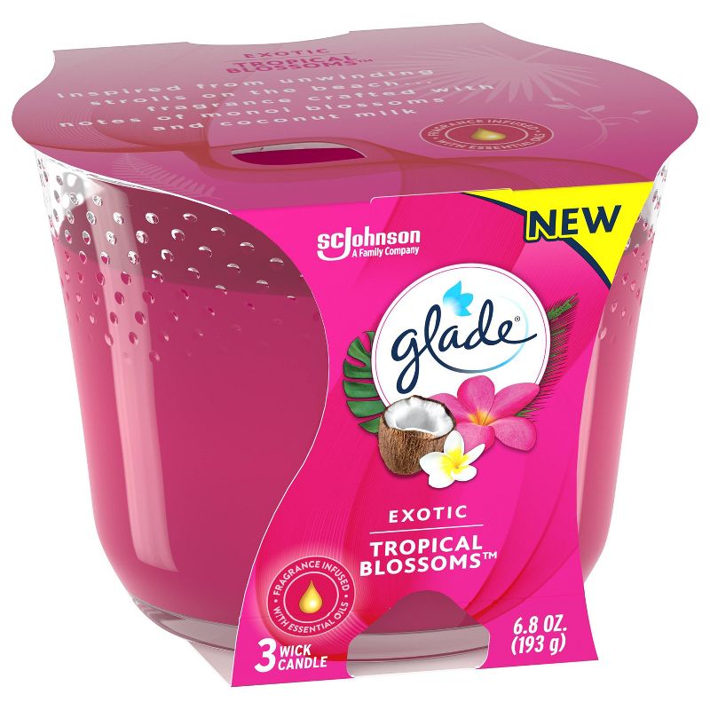 Glade Exotic Tropical Blossom Candle 3-Wick Candle - 6.8oz