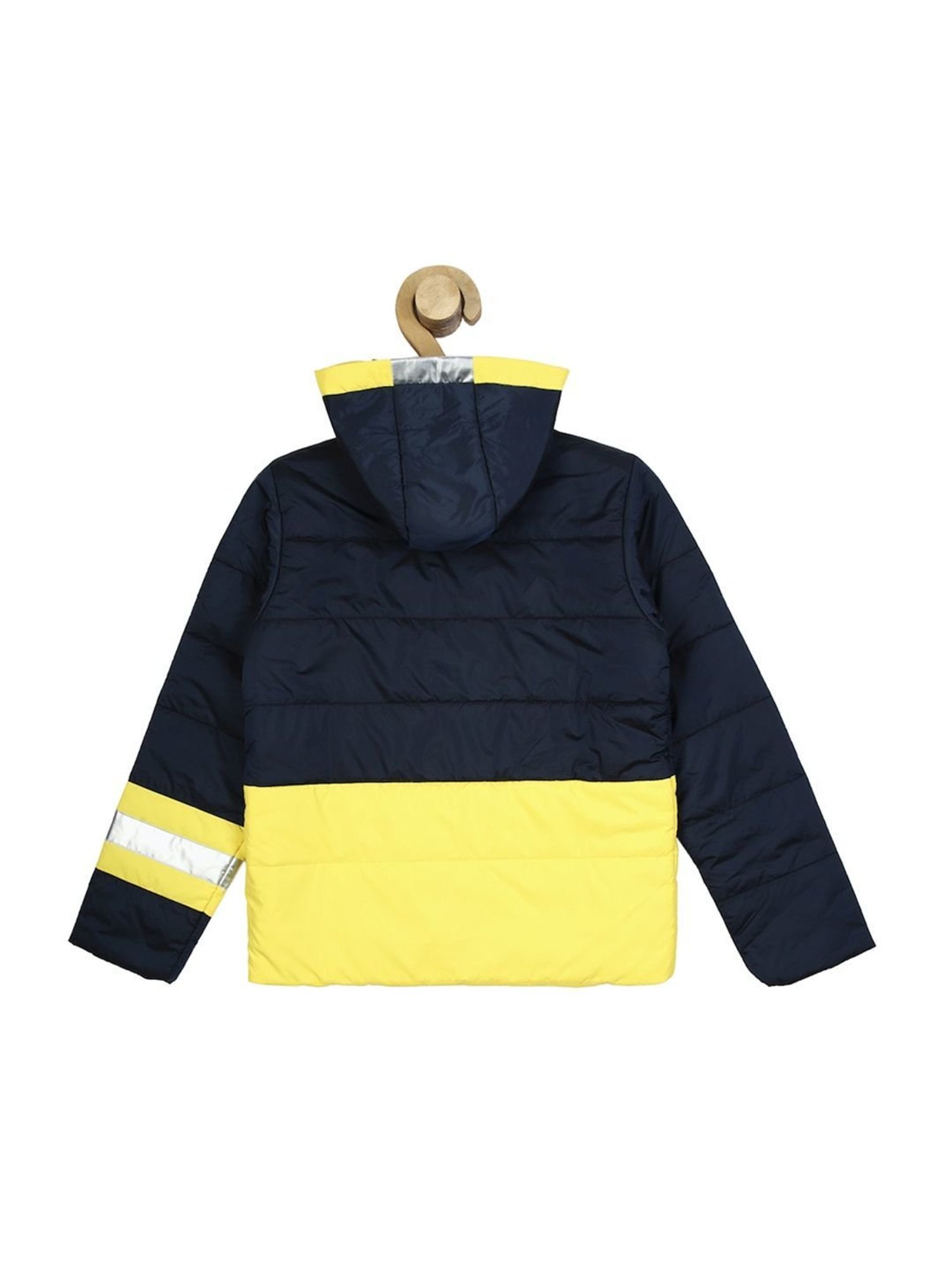 Allen Solly Junior Blue & Yellow Color Block Full Sleeves Jacket