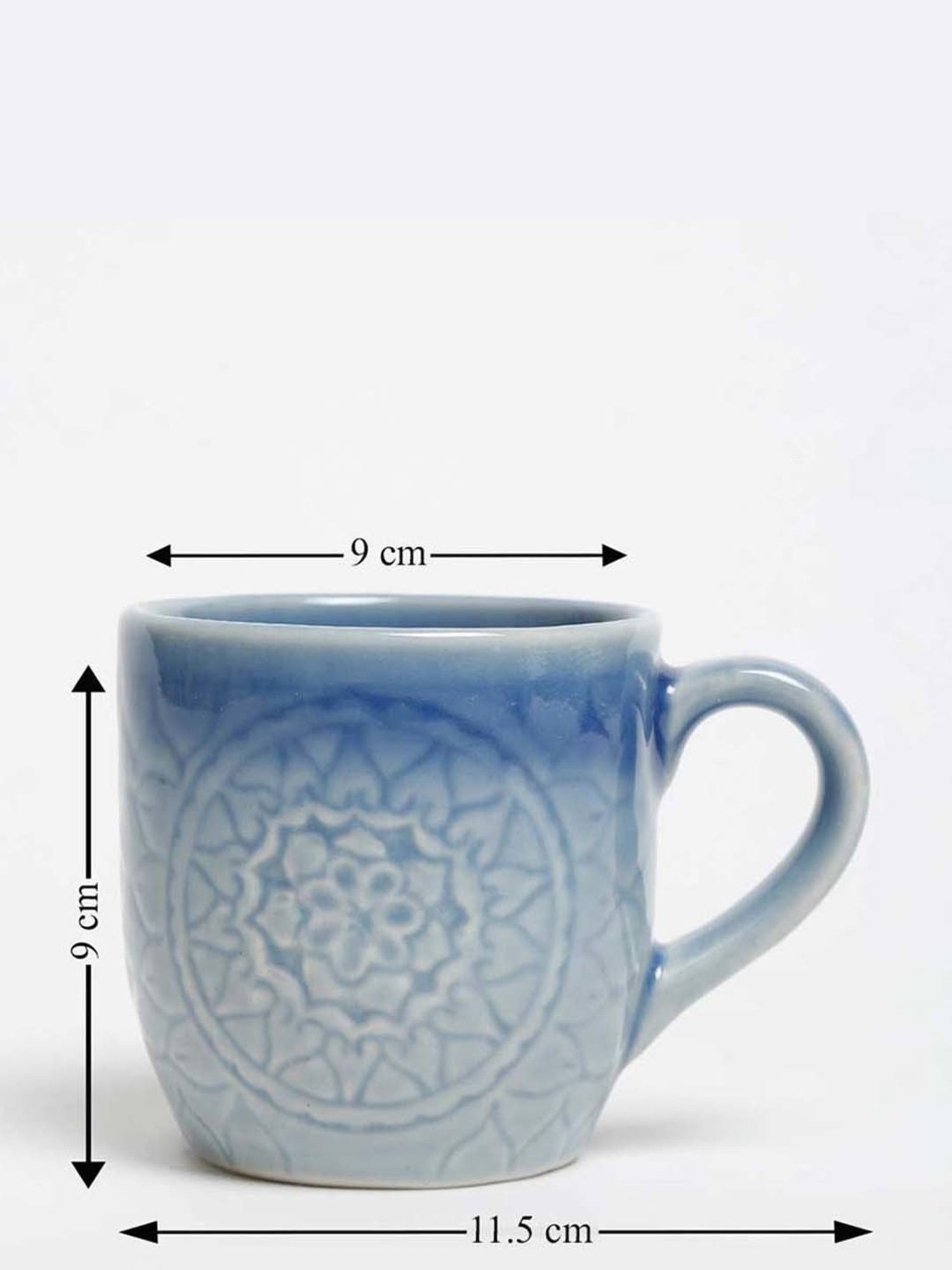 Fabindia Pragya Blue Ceramic Coffee Mug (300 ML)