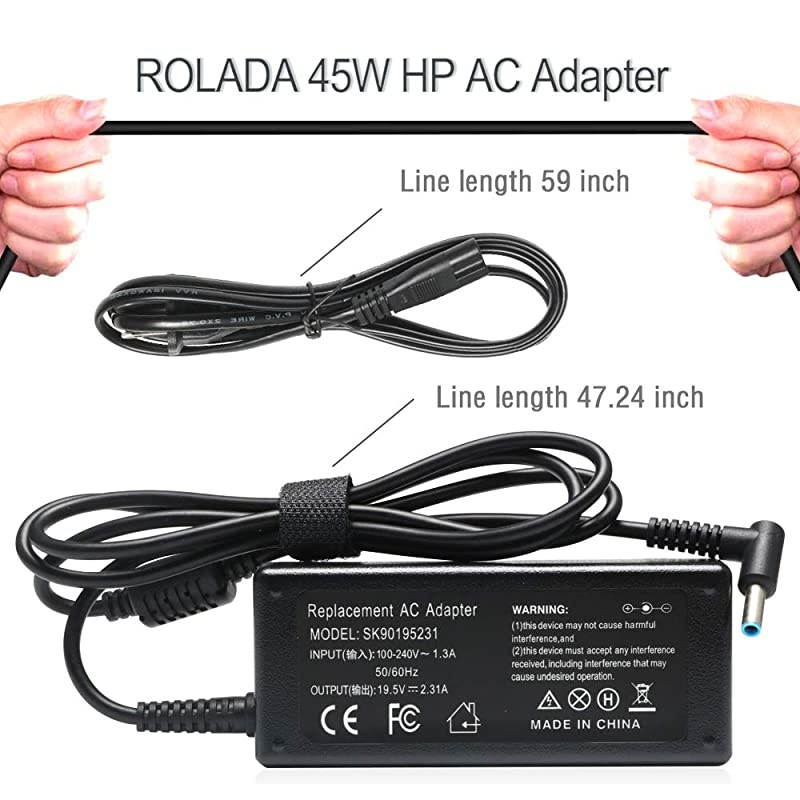 741727001 A045R07DH HSTNNDA35 HSTNNLA35 HSTNNCA40 HSTNNDA40 HSTNNLA40 ADP45WD B New Laptop AC Adapter Charger for Hp Pavilion 11 13 15 HP elitebook Folio 1040 g1HP Stream 13 11 14