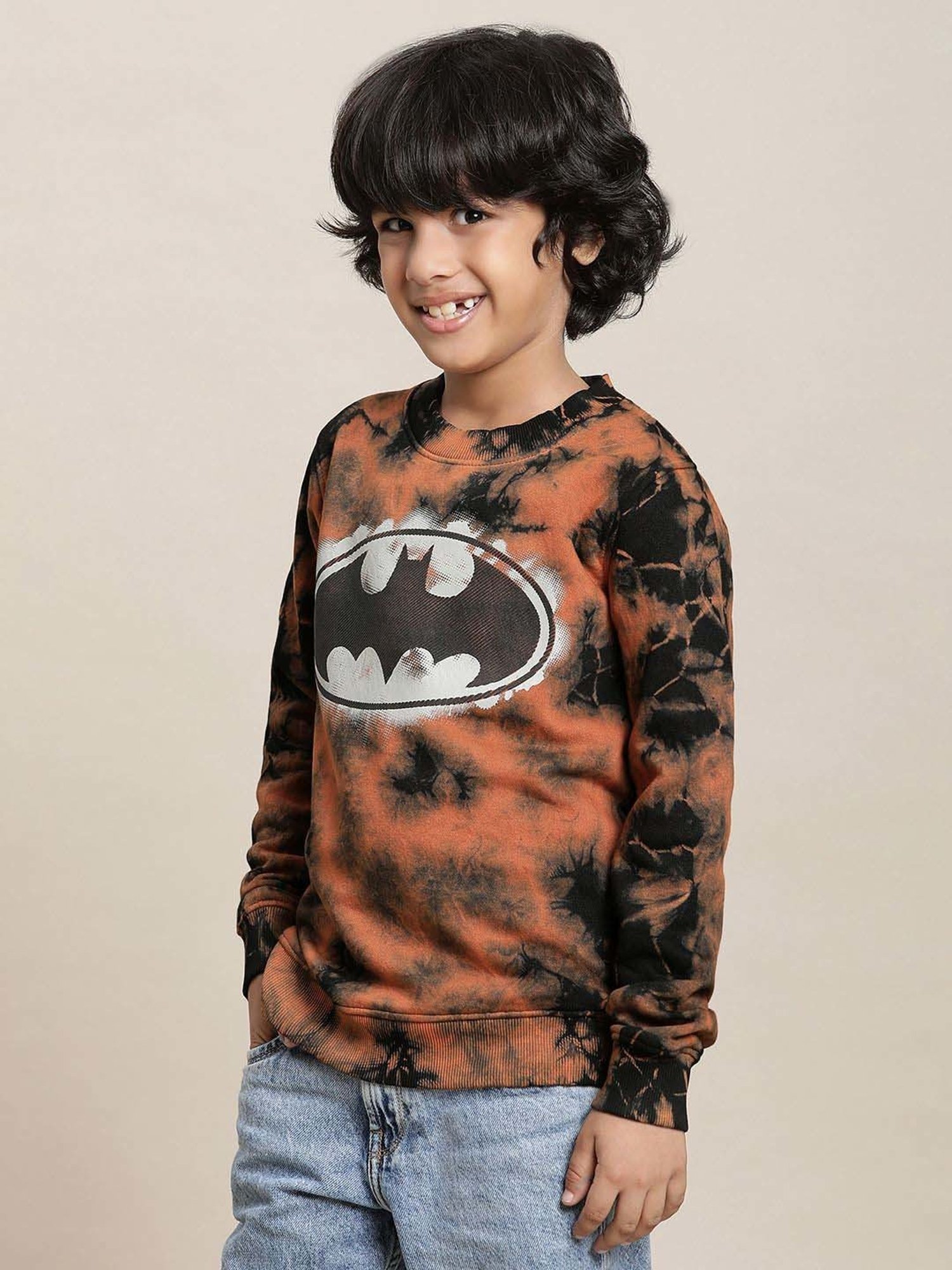 Kidsville Multicolor Cotton Printed Full Sleeves Batman Sweatshirt
