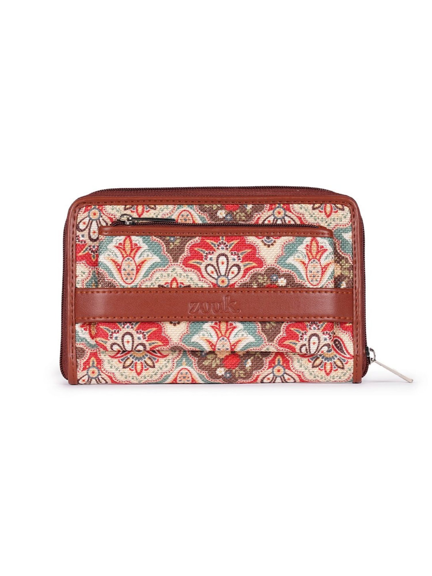ZOUK Classic Multicolor Printed Zip around Wallet for Women