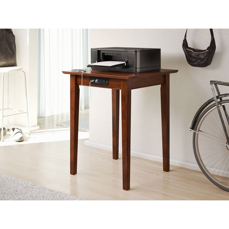 Printer Stand Shaker Style USB Charger Walnut - Atlantic Furniture