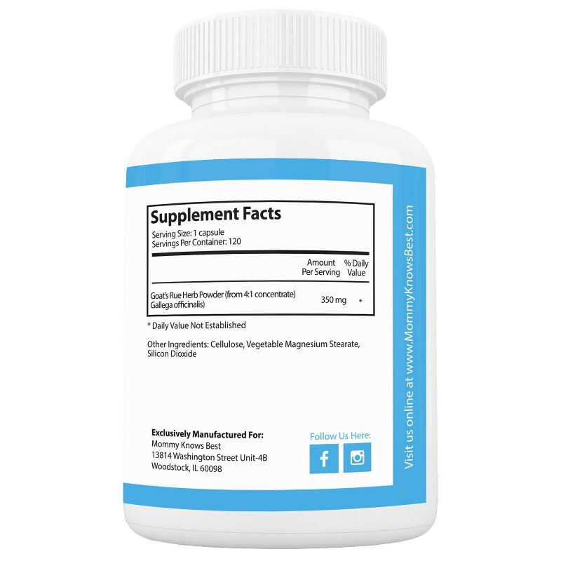 Mommy Knows Best Goat's Rue Lactation Aid Support Supplement - 120ct