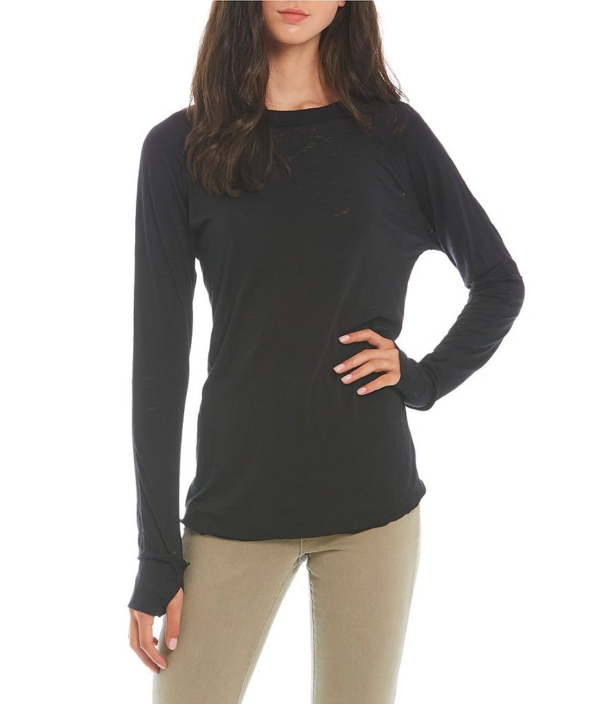 C&V Chelsea & Violet Thumbhole Long Sleeve Knit Tee