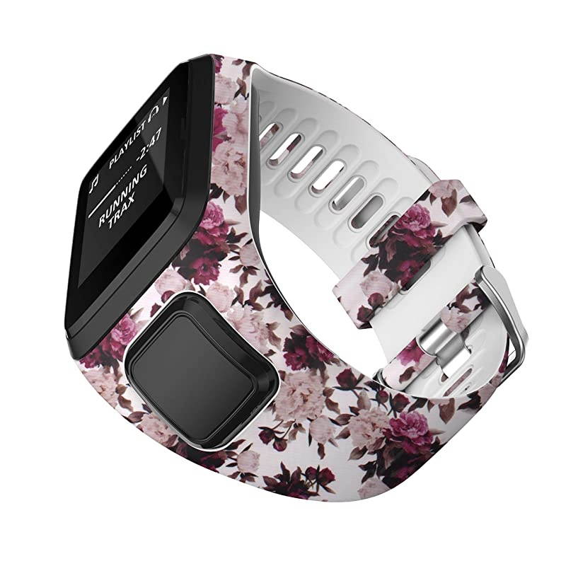 Bands for Tomtom Runner 2/3 Strap,Compatible with Spark 3/Golfer2/Adventurer,Rubber Replacement Band for Screen Protector-GPS Smart Watch Accessories.