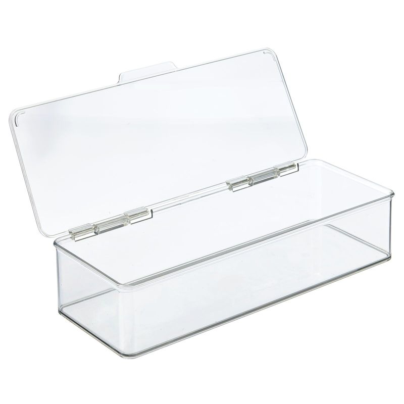 mDesign Plastic Stackable Kitchen Grill Accessories Storage Box, 4 Pack - Clear
