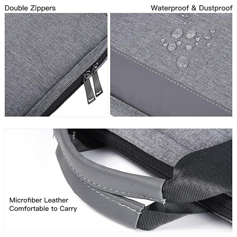13 Inch Laptop Sleeve Bag, Waterproof Men Women Laptop Briefcase Organizer for Dell XPS 13 7390, Lenovo Chromebook C330, Macbook Air 13 A2337 A2179, Surface ASUS HP Chromebook Carrying Case, Gray