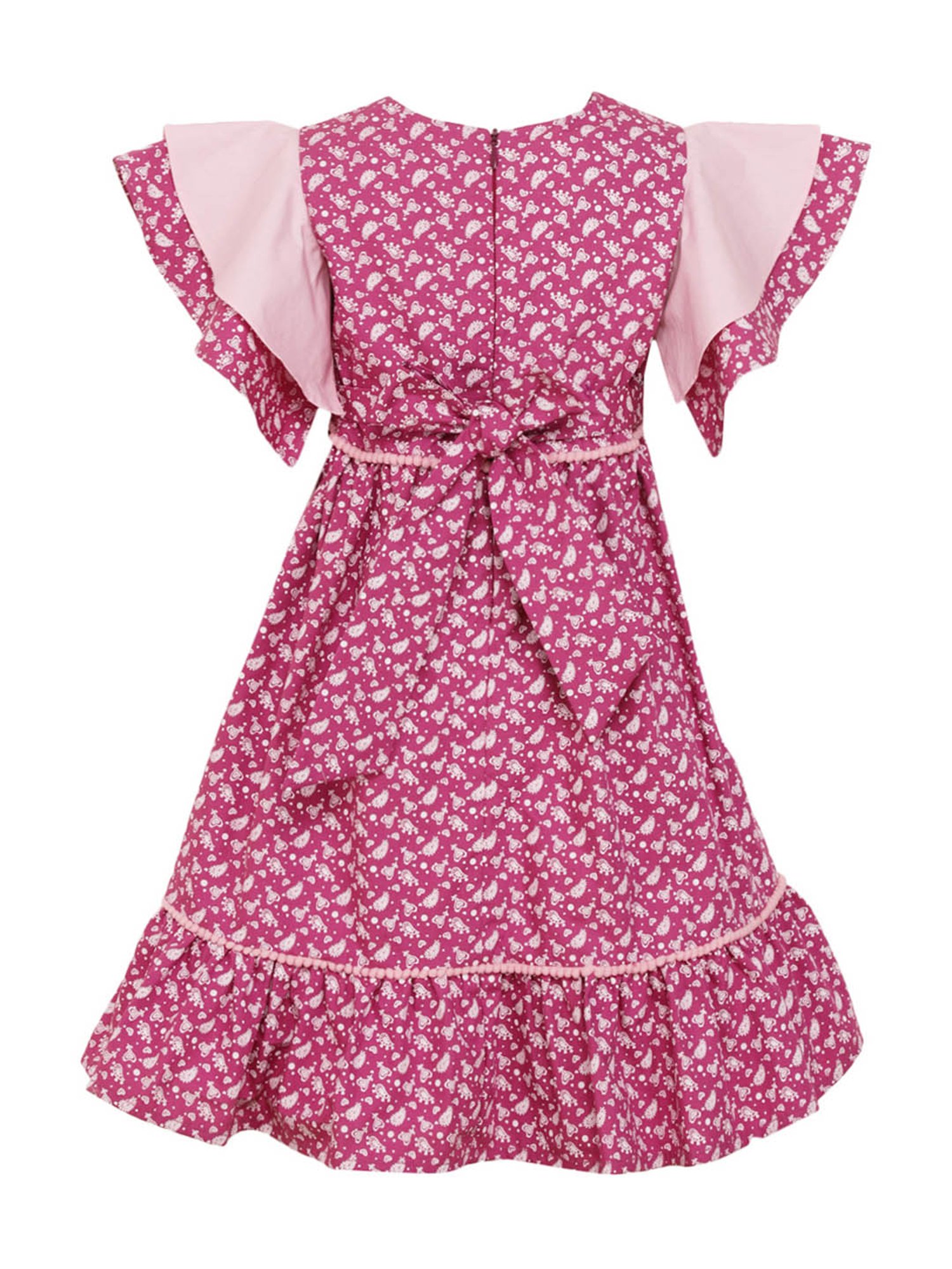 A Little Fable Kids Purple Cotton Printed Dress