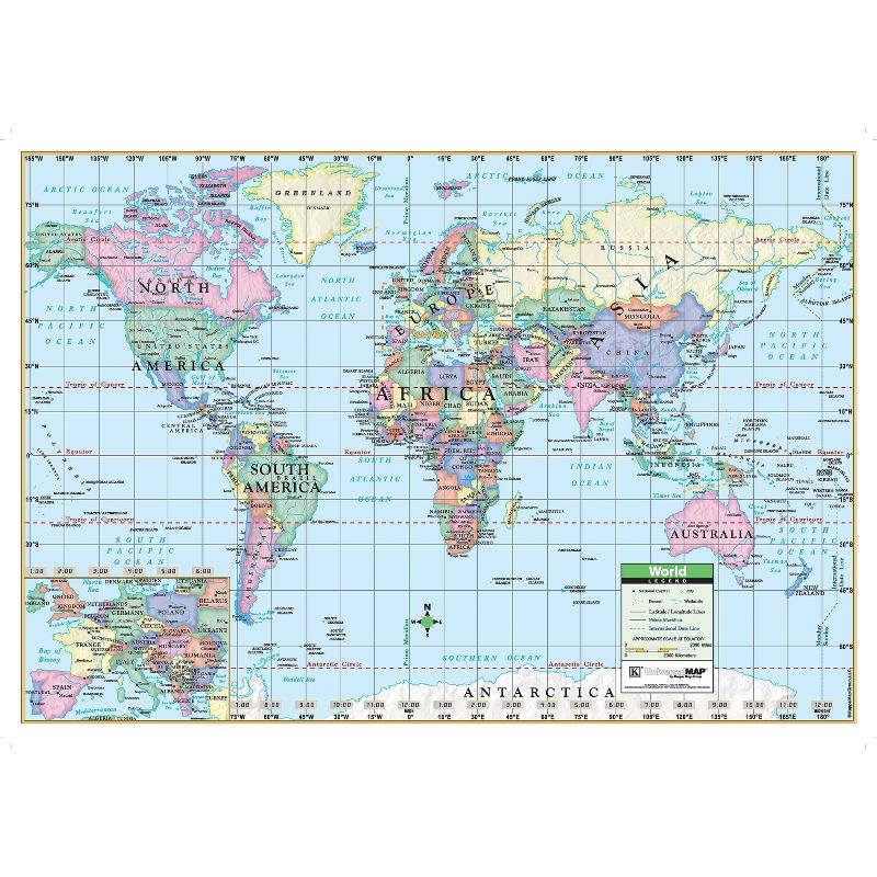 KappaMap 40" x 28" World Wall Map