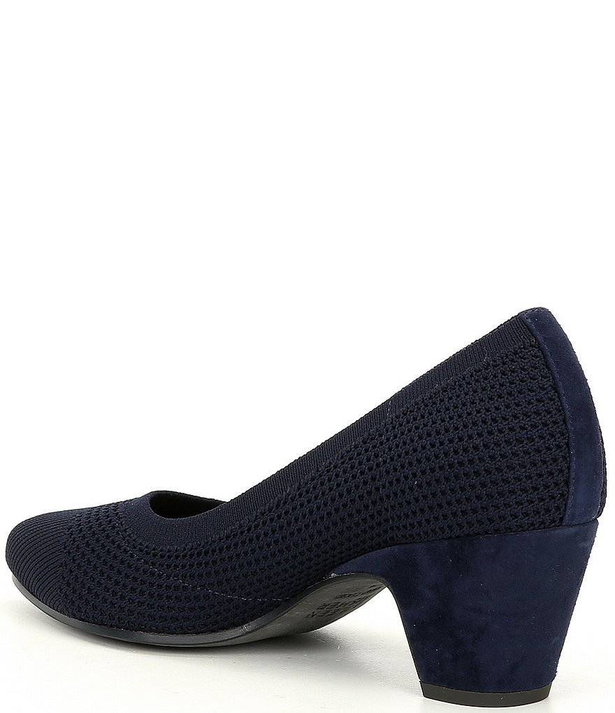 Eileen Fisher Kiss Stretch Fabric Block Heel Pumps