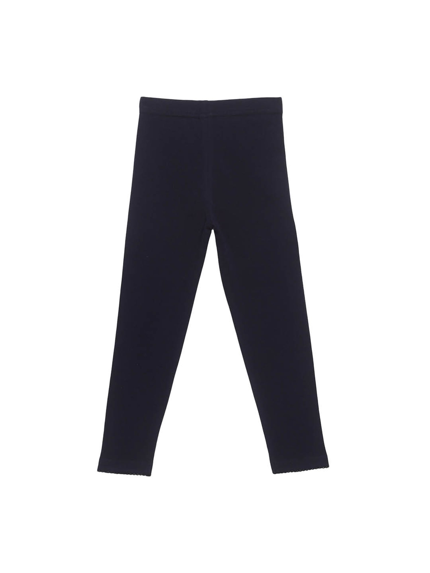 Plum Tree Girls Yellow & Black Solid Leggings (Pack Of 2)