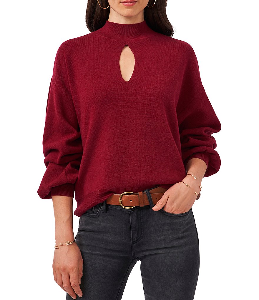 Alex Marie Rosa 3/4 Sleeve Button Front Round Neck Cardigan