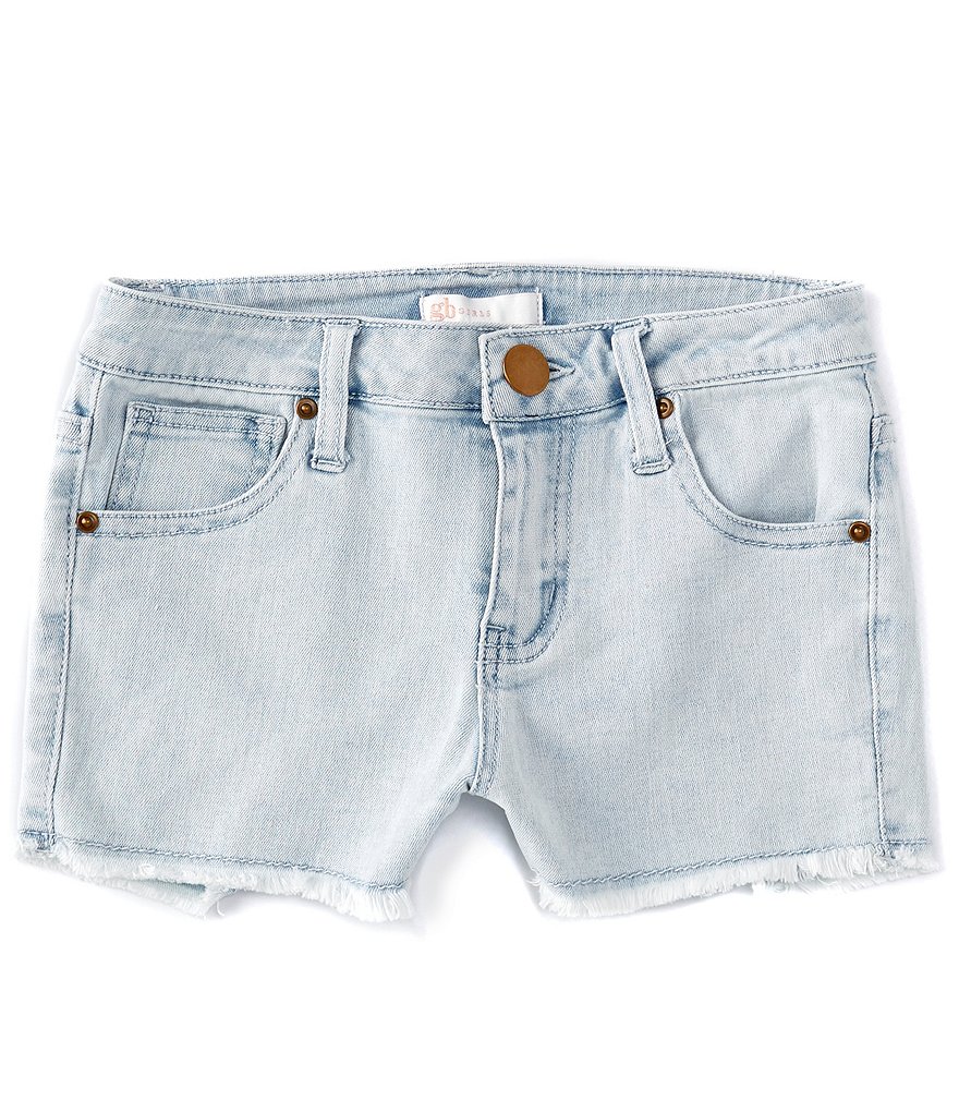 GB GB Girls Big Girls 7-16 Fringe-Hem Denim Shorts