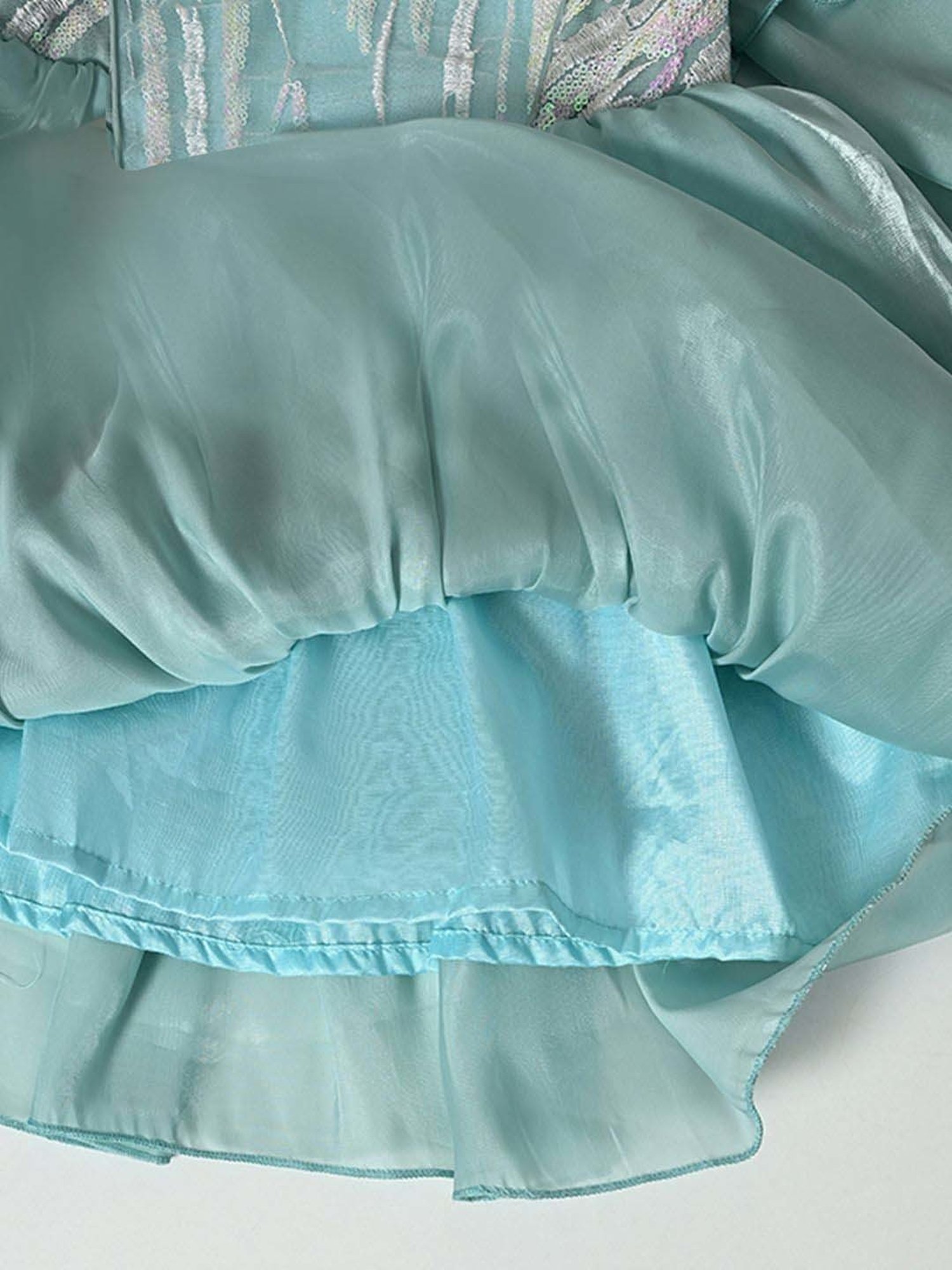 Bella Moda Kids Blue Self Pattern Dress