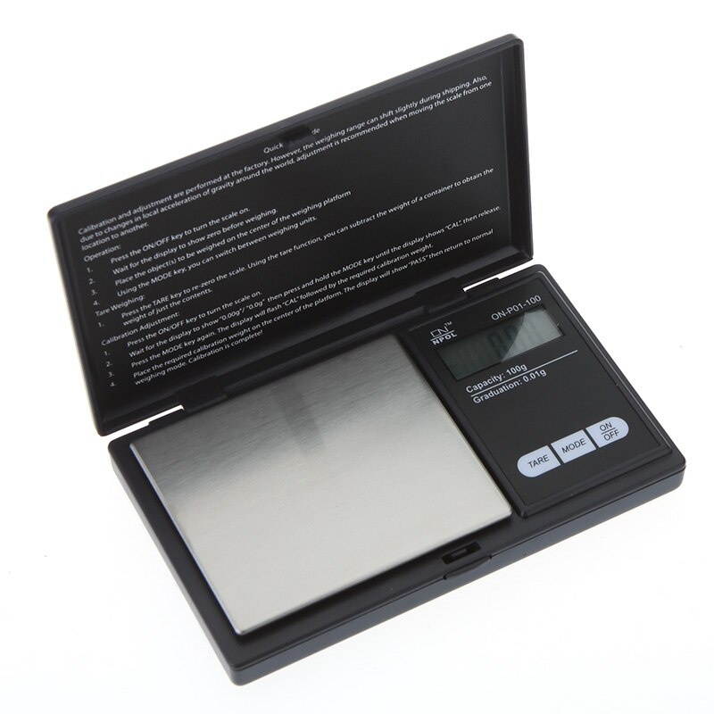 Portable Digital Kitchen Scale Jewelry Gold Weight Measuring Tool 100/0.01G  Pocket Weighting Electronic Scales