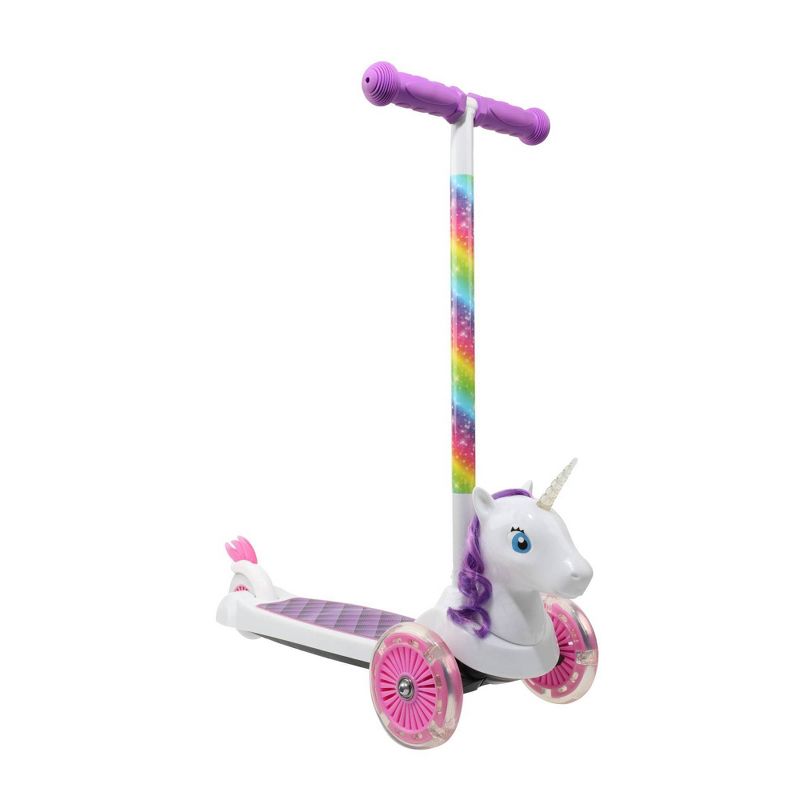 Sakar Unicorn 3D 3 Wheel Scooter - White/Pink/Purple