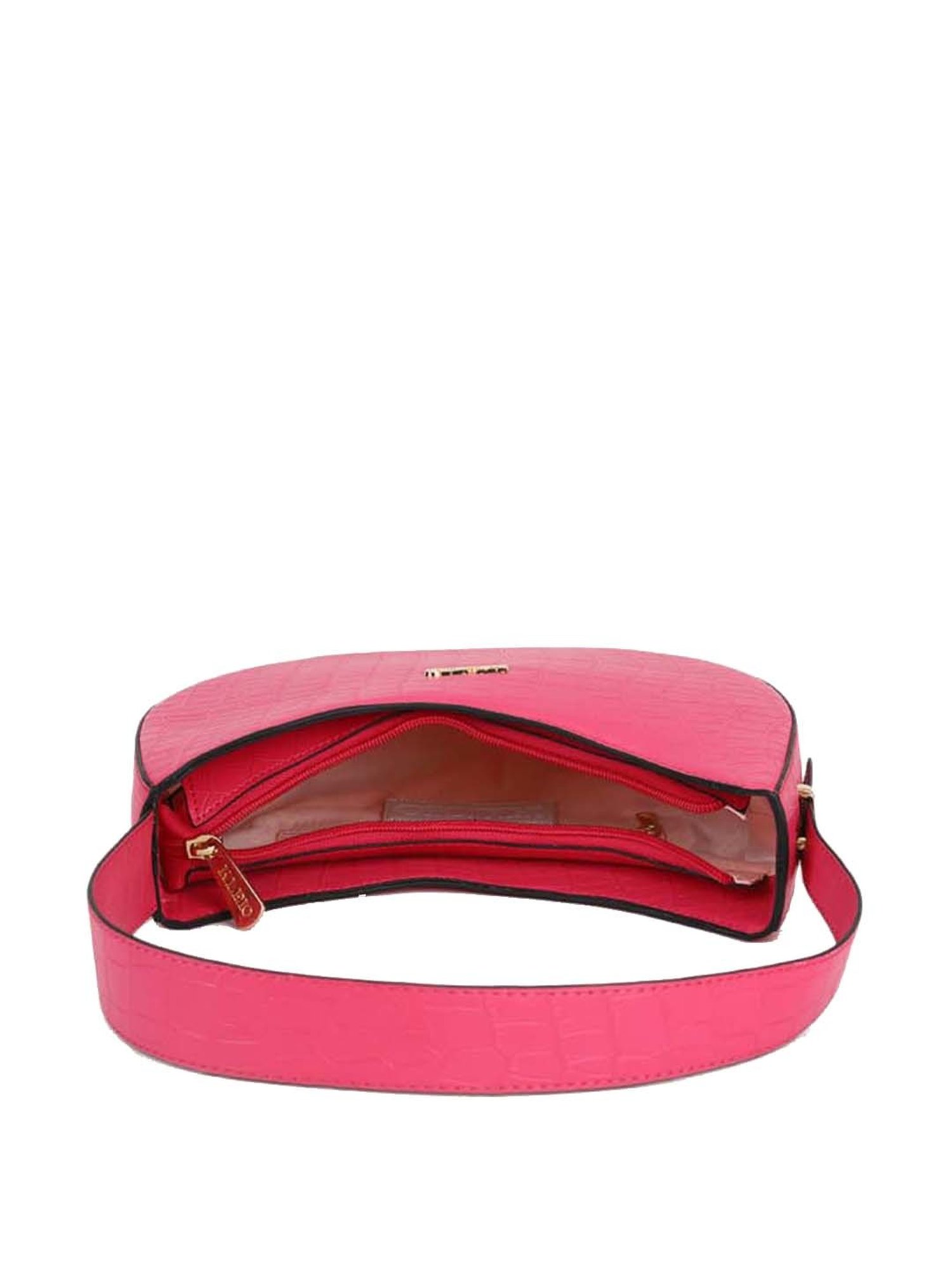 KLEIO Pink Textured Medium Hobo Handbag