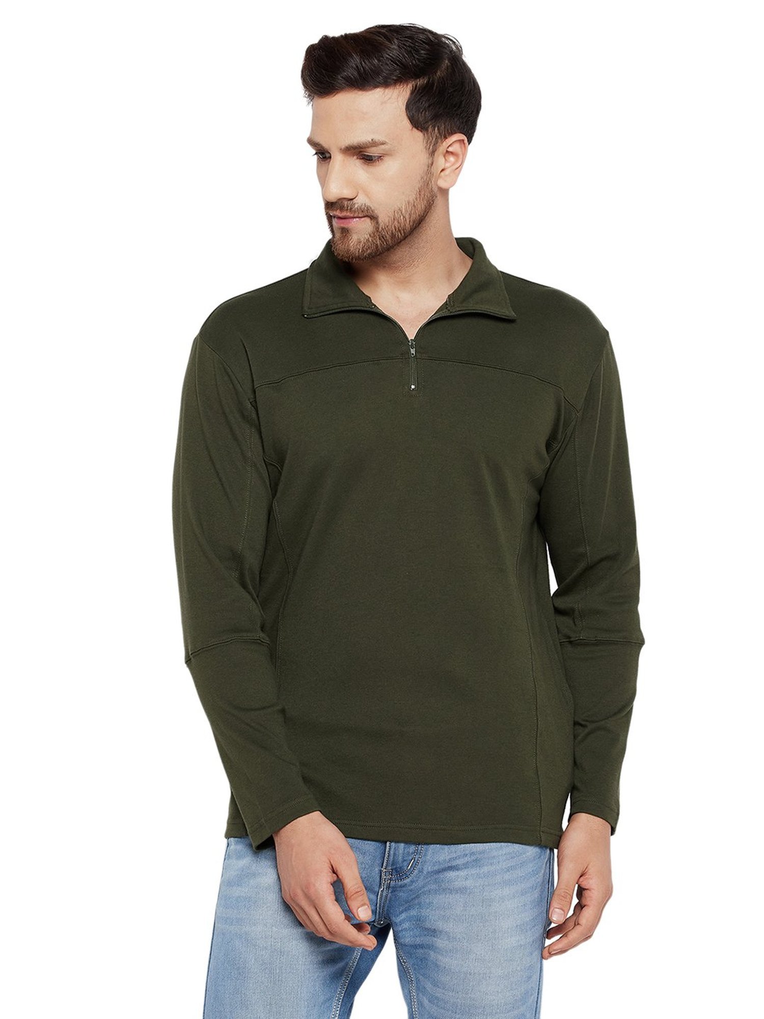 Hypernation Green Relaxed Fit Cotton Polo T-Shirt
