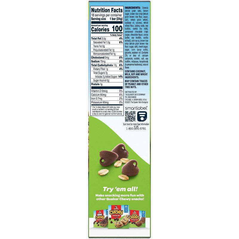 Quaker Chewy Chocolate Chip Granola Bars - 18ct/15.2OZ
