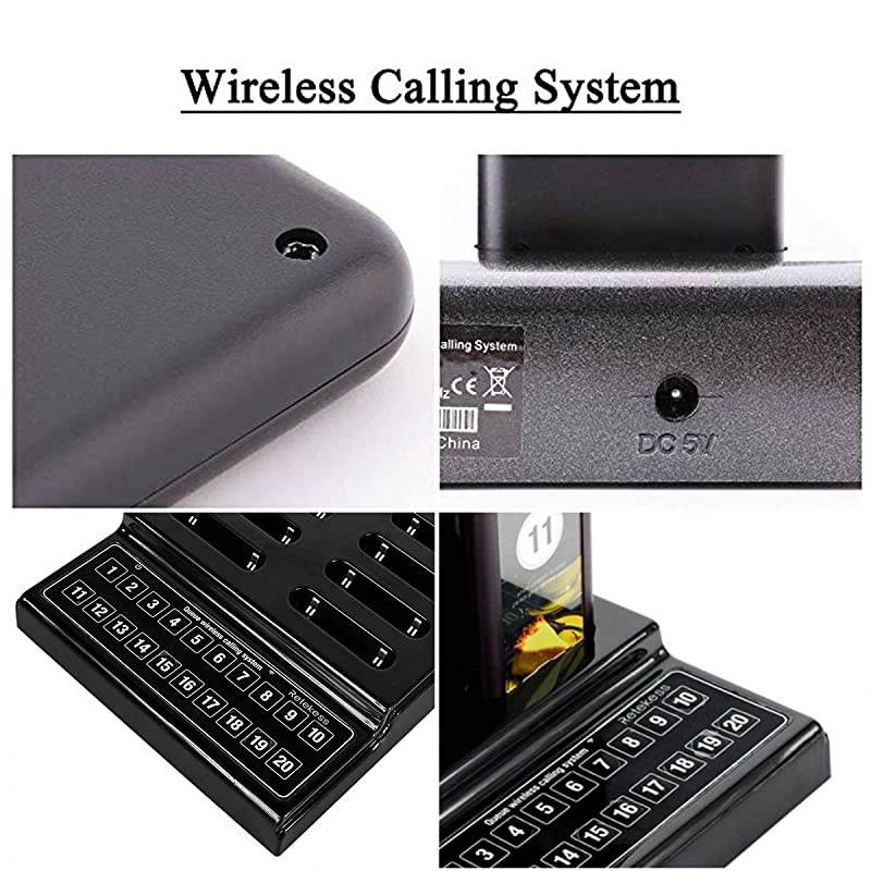 T111 Social Distancing Buzzer,ID Set,Vibration,Restaurant Calling System,20 Call Coaster Pagers for Food Truck,Church,Hospital,Clinic