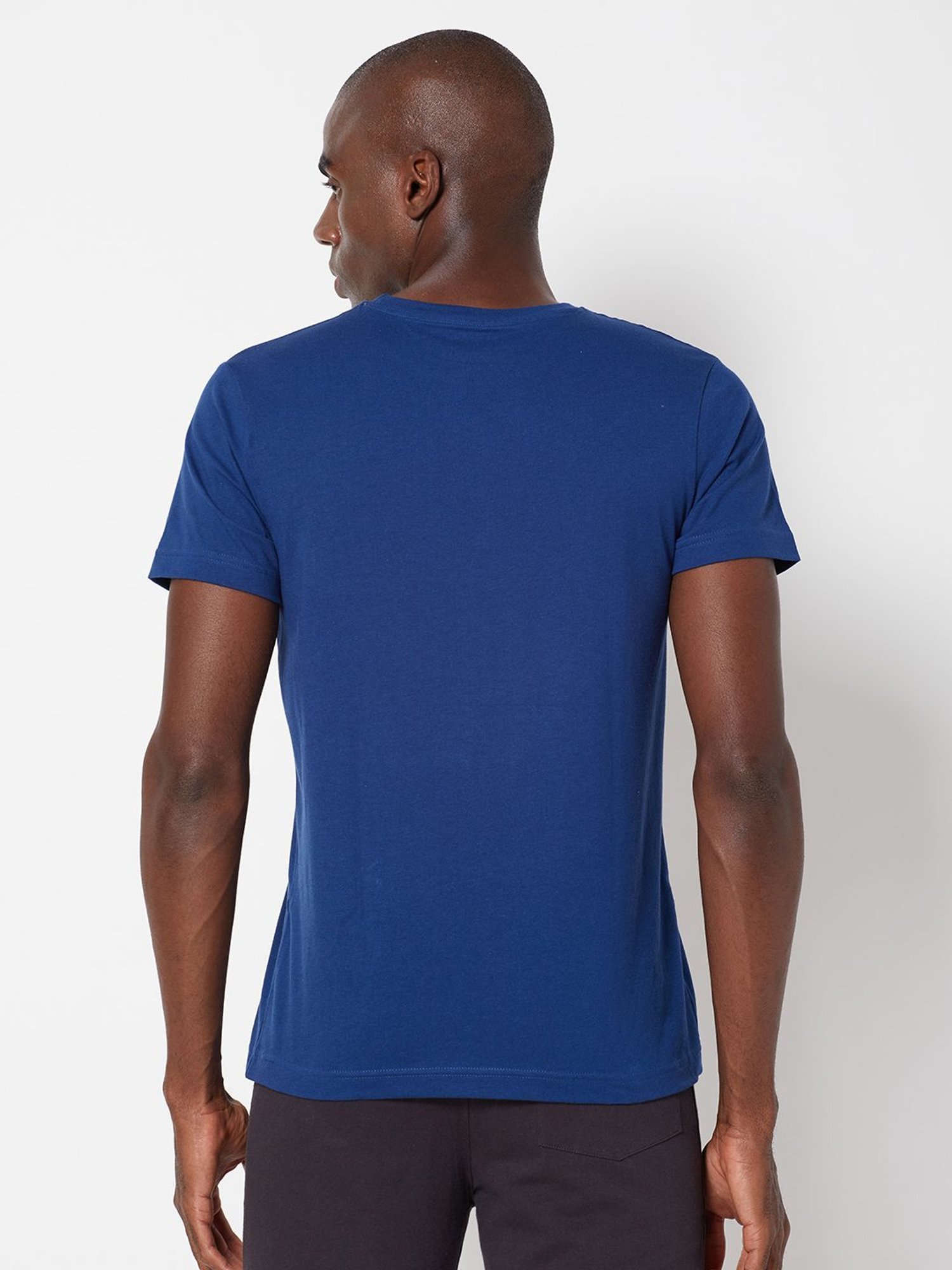 Sporto Denim Navy Regular Fit T-Shirt